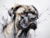 Abstract Sketchy Illustration of a Cane Corso's Face