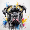 Abstract Sketchy Illustration of a Cane Corso's Face