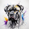 Abstract Sketchy Illustration of a Cane Corso's Face