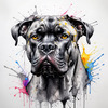 Abstract Sketchy Illustration of a Cane Corso's Face