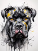 Abstract Sketchy Illustration of a Cane Corso's Face