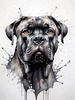 Abstract Sketchy Illustration of a Cane Corso's Face