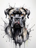 Abstract Sketchy Illustration of a Cane Corso's Face