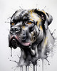 Abstract Sketchy Illustration of a Cane Corso's Face