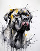 Abstract Sketchy Illustration of a Cane Corso's Face