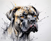 Abstract Sketchy Illustration of a Cane Corso's Face