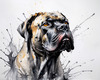 Abstract Sketchy Illustration of a Cane Corso's Face