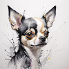 Abstract Sketch of Chihuahua - Printable Domestic Pet Art