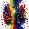 Abstract Color Field Painting of Harmonious Color Exploration