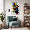 Abstract Color Burst Living Room Demo