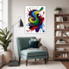 Abstract Color Burst Living Room Demo