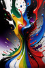Abstract Color Field Painting of Harmonious Color Exploration