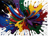 Abstract Color Field Painting of Harmonious Color Exploration