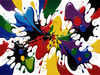 Abstract Color Field Painting of Harmonious Color Exploration