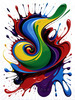 Abstract Color Field Painting of Harmonious Color Exploration