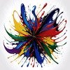 Abstract Color Field Painting of Harmonious Color Exploration