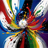Abstract Color Field Painting of Harmonious Color Exploration