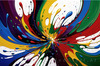 Abstract Color Field Painting of Harmonious Color Exploration