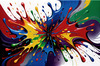 Abstract Color Field Painting of Harmonious Color Exploration