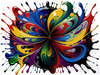 Abstract Color Field Painting of Harmonious Color Exploration