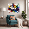 Abstract Color Splash Living Room Demo