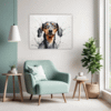 Abstract Dachshund Artwork Living Room Demo