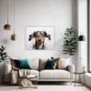 Abstract Dachshund Artwork Living Room Demo
