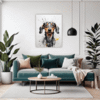 Abstract Dachshund Artwork Living Room Demo