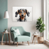 Abstract Dachshund Artwork Living Room Demo