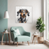 Abstract Dachshund Artwork Living Room Demo
