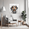 Abstract Dachshund Artwork Living Room Demo