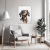 Abstract Dachshund Artwork Living Room Demo