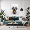 Abstract Dachshund Artwork Living Room Demo