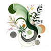 Abstract Floral Symphony Botanical Nature Art Print