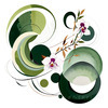 Abstract Floral Symphony Botanical Nature Art Print