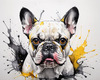Sketchy Abstract Art of French Bulldog Face with Expressive Eyes