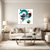 Abstract Geometric Artwork Living Room Demo