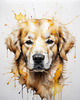 Abstract Art of a Golden Retriever's Gentle Face