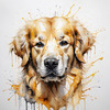 Abstract Art of a Golden Retriever's Gentle Face