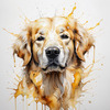 Abstract Art of a Golden Retriever's Gentle Face