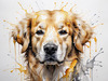 Abstract Art of a Golden Retriever's Gentle Face