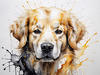 Abstract Art of a Golden Retriever's Gentle Face