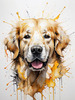 Abstract Art of a Golden Retriever's Gentle Face