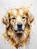 Abstract Art of a Golden Retriever's Gentle Face