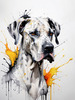 Abstract Sketch of Great Dane Face - Noble and Friendly Pet Art