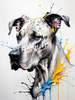 Abstract Sketch of Great Dane Face - Noble and Friendly Pet Art