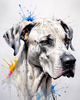Abstract Sketch of Great Dane Face - Noble and Friendly Pet Art