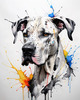Abstract Sketch of Great Dane Face - Noble and Friendly Pet Art