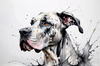 Abstract Sketch of Great Dane Face - Noble and Friendly Pet Art