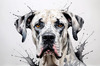 Abstract Sketch of Great Dane Face - Noble and Friendly Pet Art